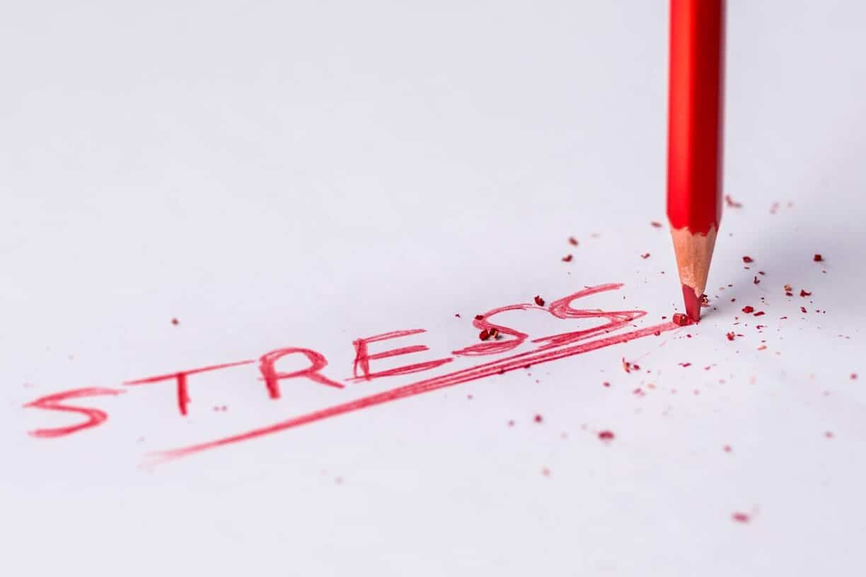 stress written in red pencil