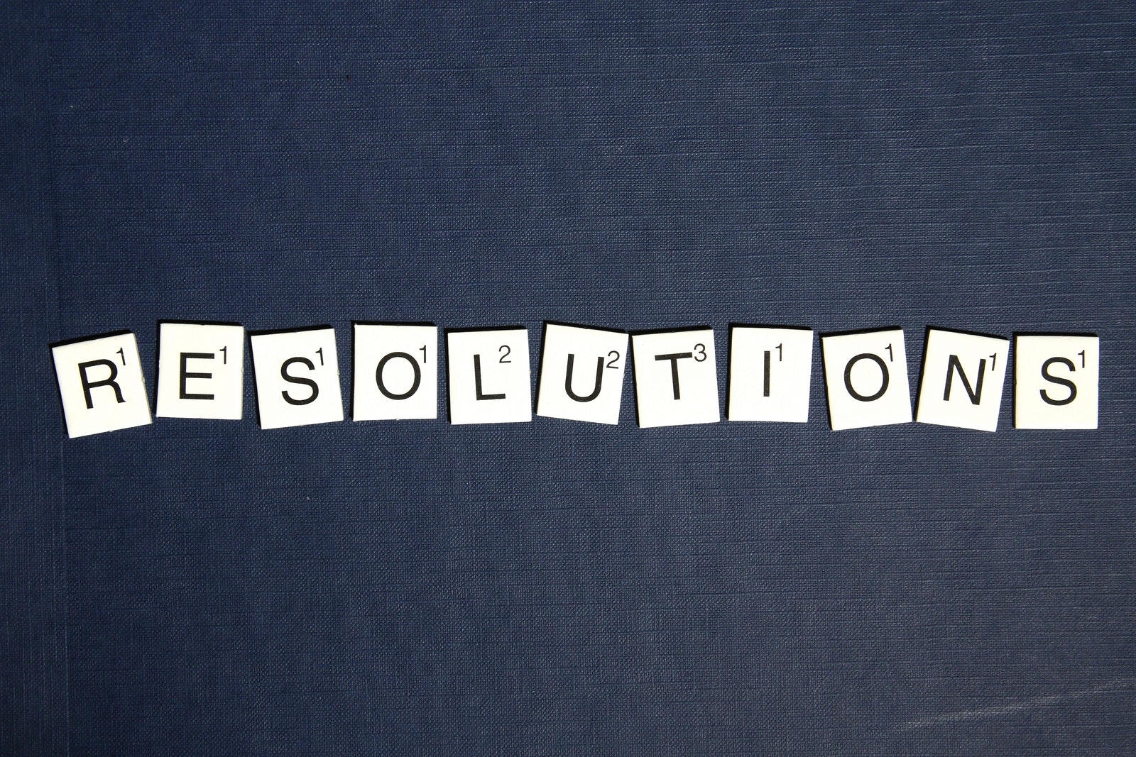 Resolutions in scrabble letters