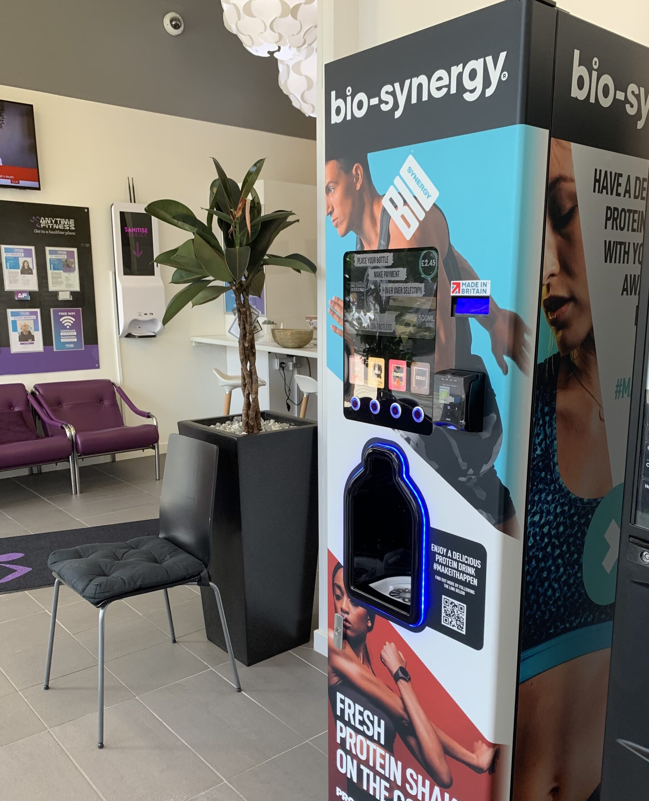 Bio-Synergy Protein Shake Vending Machines at Anytime Fitness Gyms