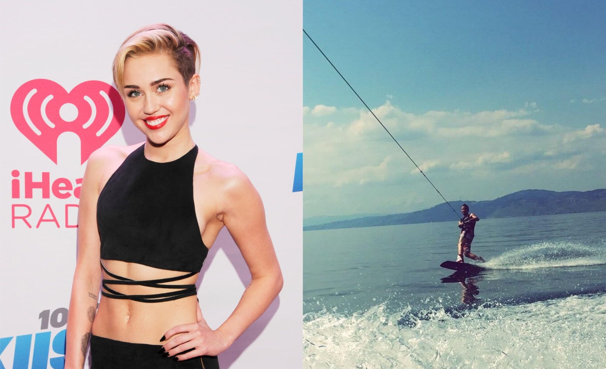 Miley cyrus goes wakeboarding
