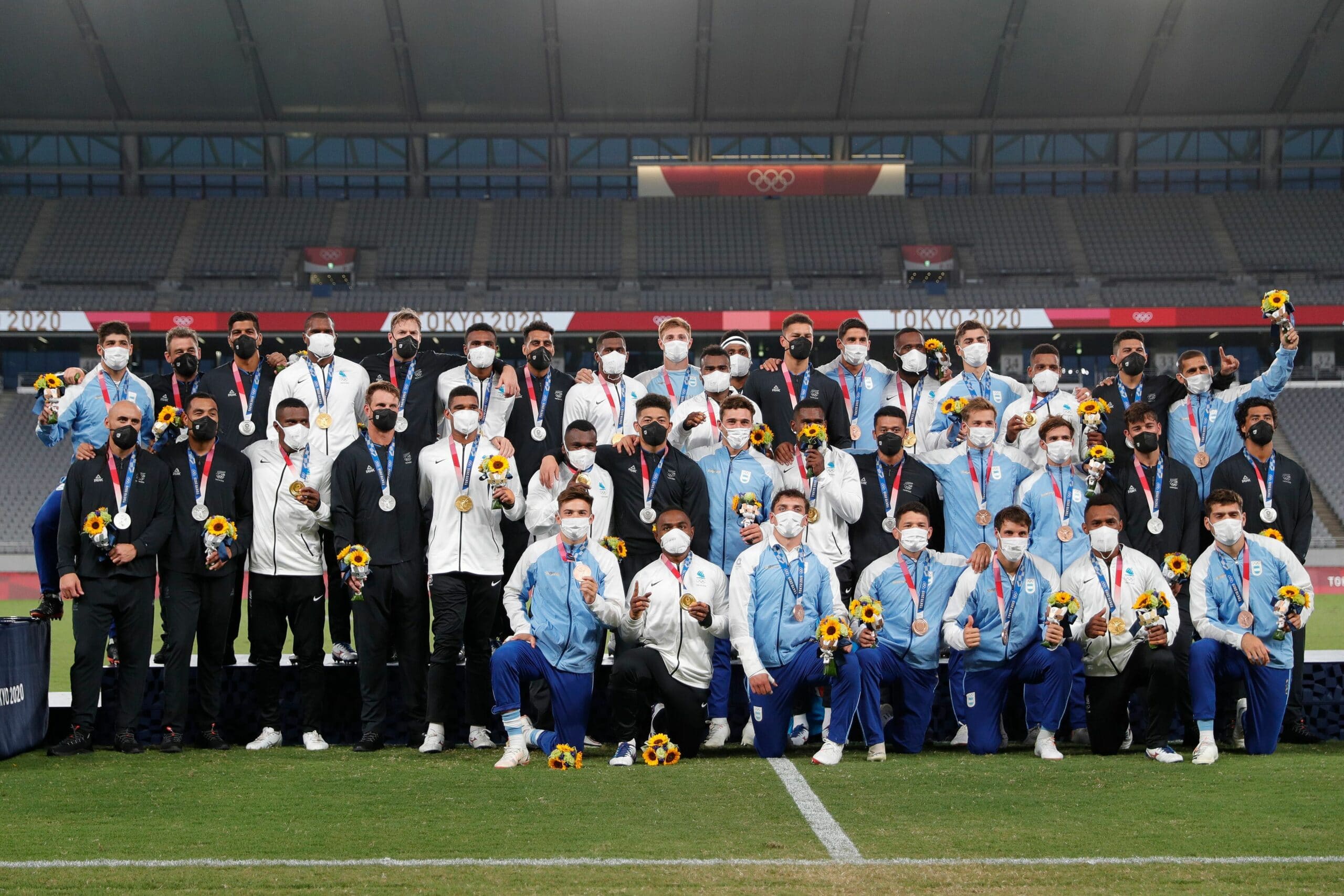 Fiji celebrate at the tokyo olympic games 2020 scaled
