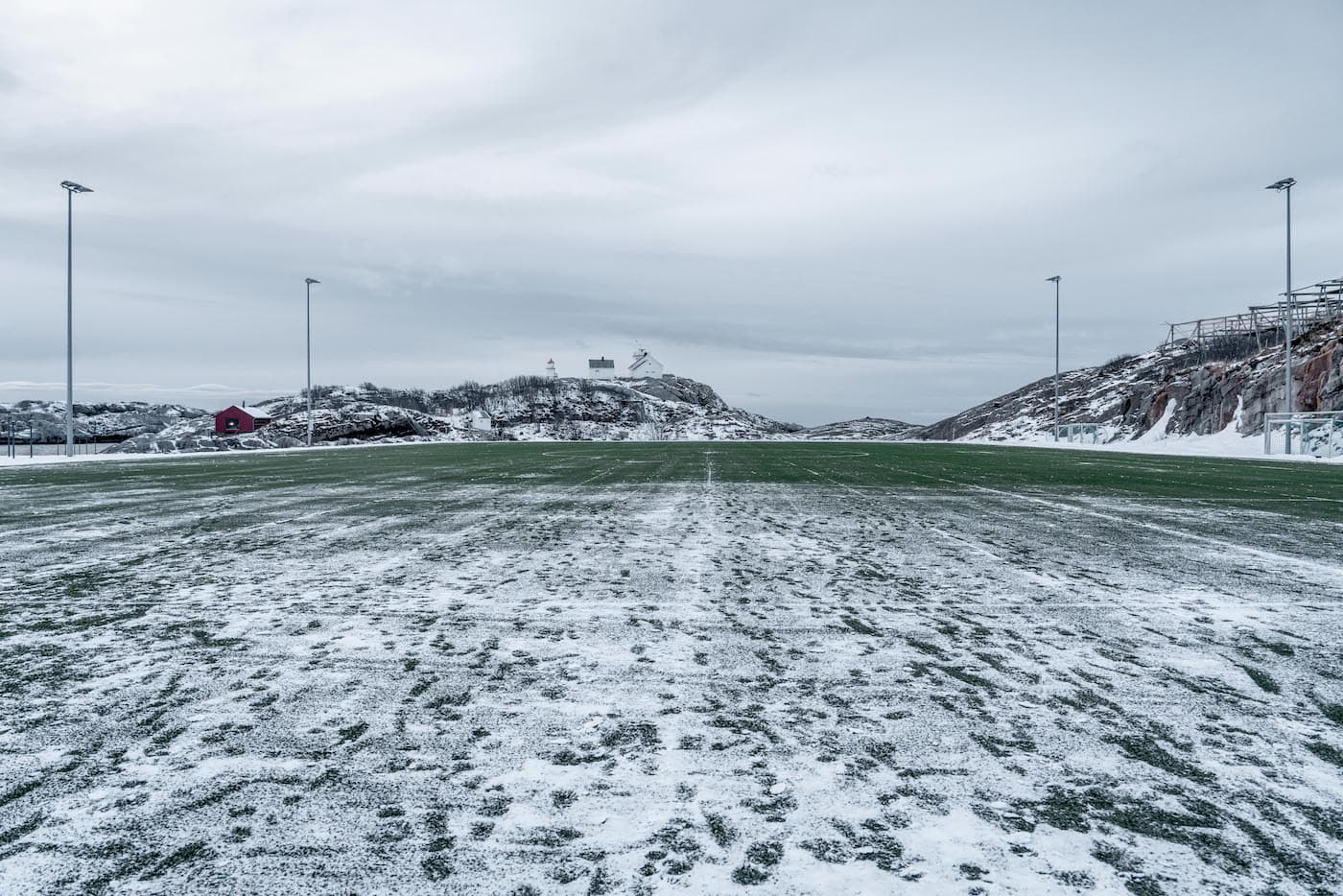 Winter weathered pitch