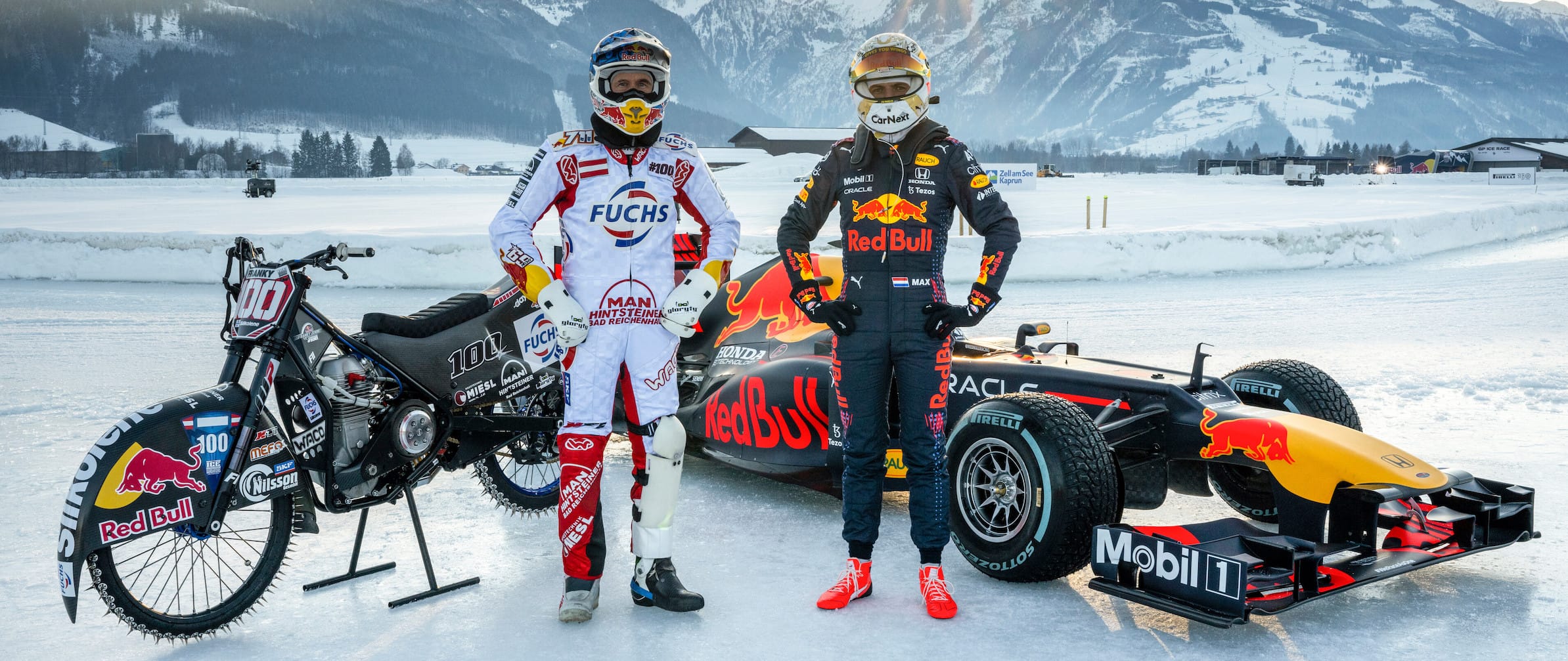 F1 World Champion Max Verstappen Takes F1 Car For A Spin On Track Built Out Of Ice