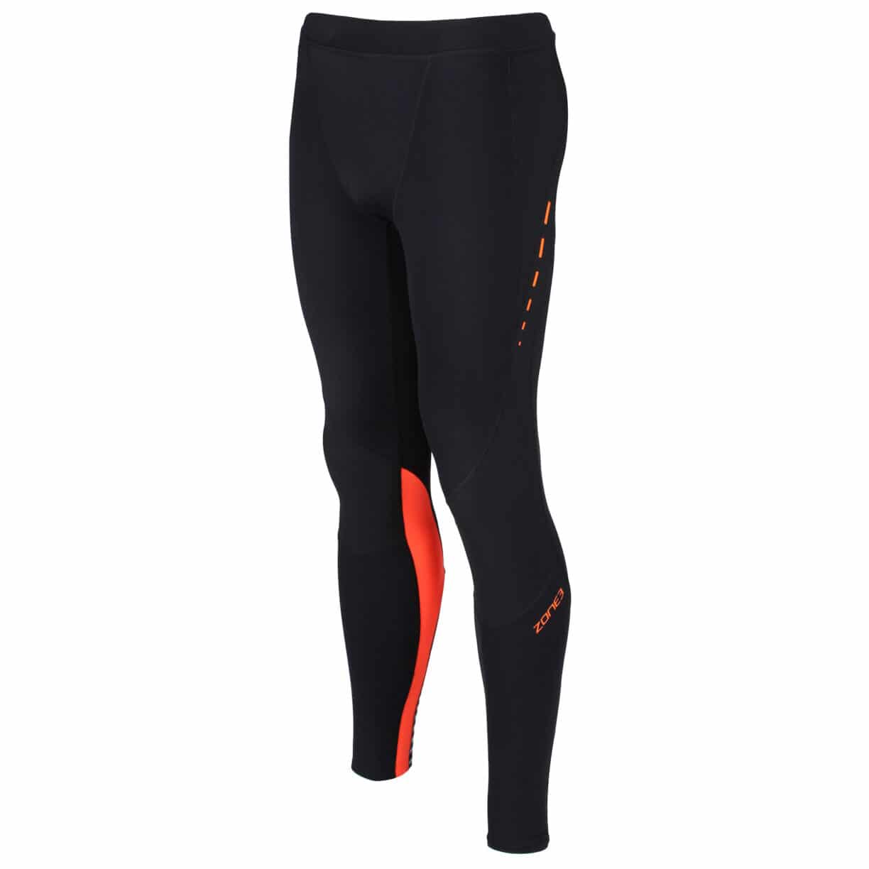 zone3 mens compression tights full length orange front web