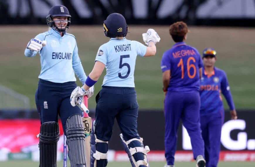 England women on the board after victory over india