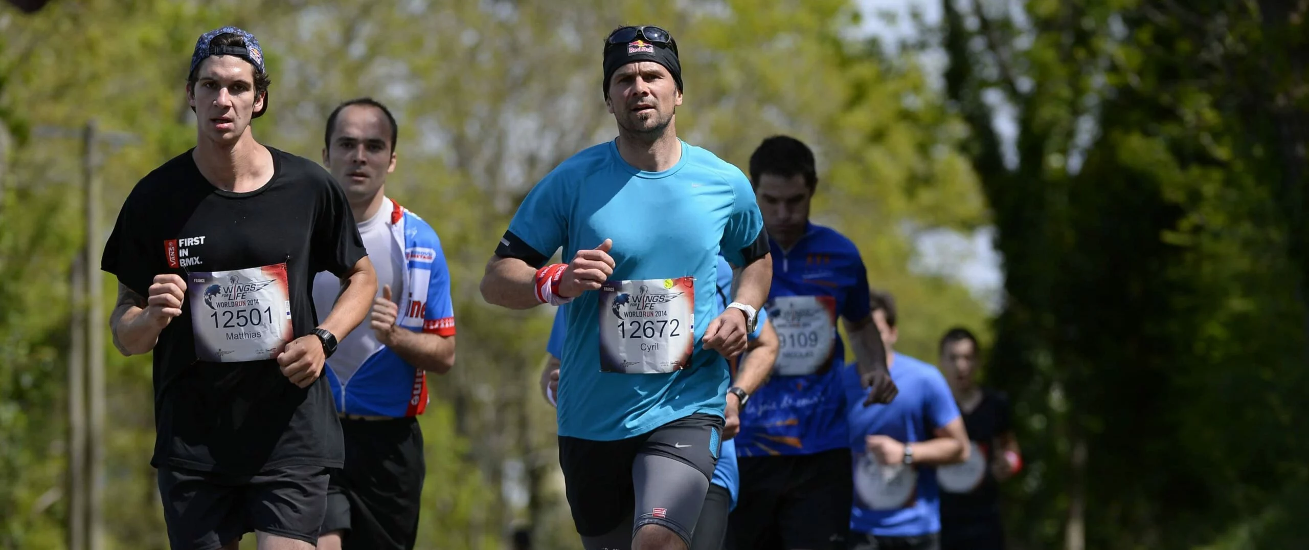 Matthias Dandois and Cyril Despres run during the Wings for Life World Run in Hennebont France on May 4 2014 scaled e1652000226142