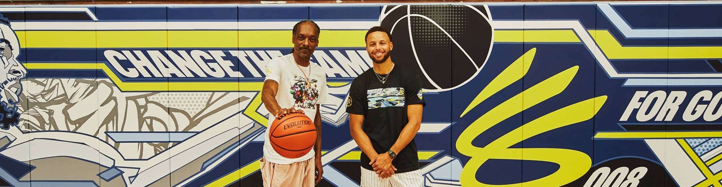 Stephen curry and snoop dogg team up for youth hoops