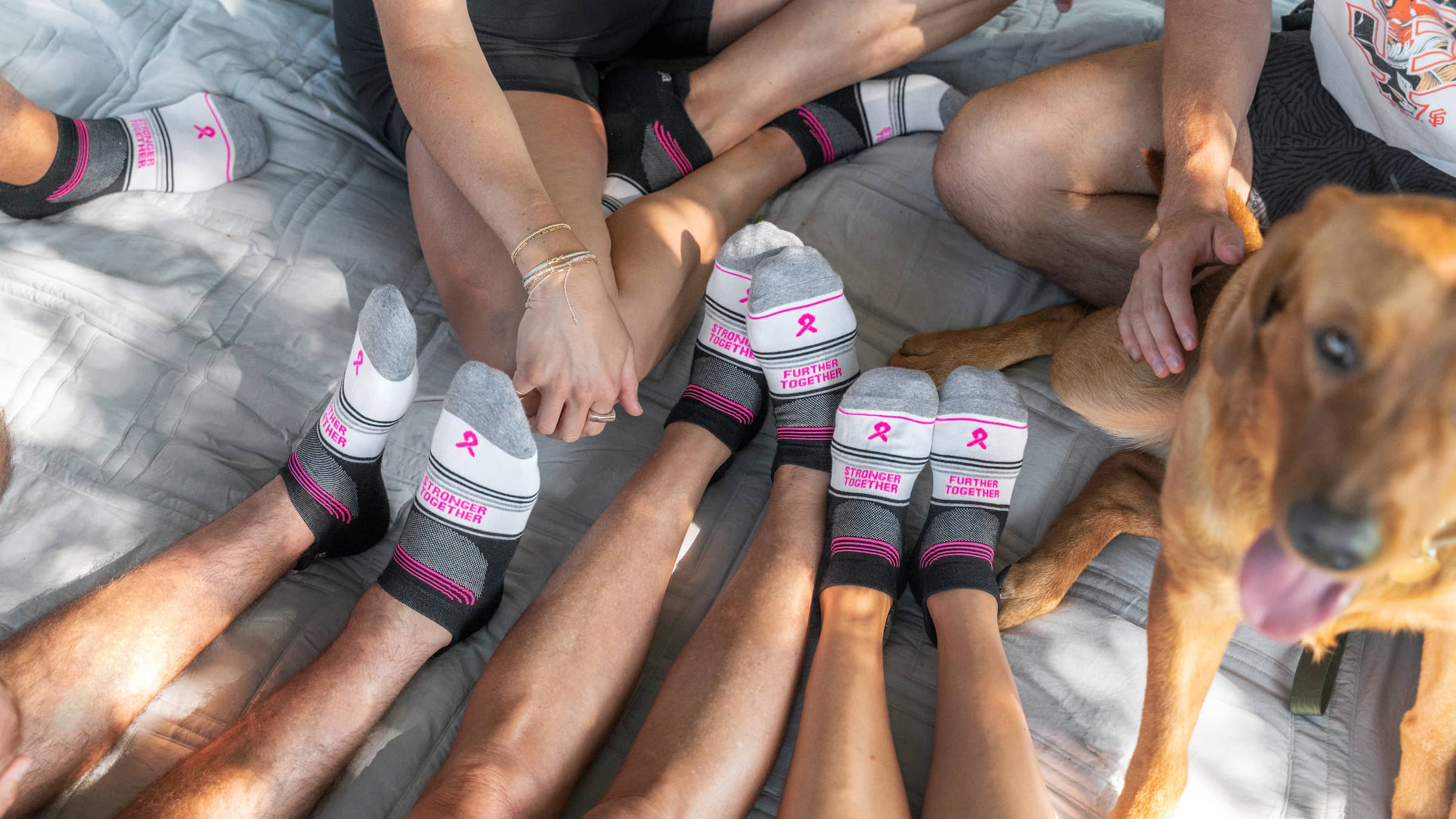 Group wearing balega running socks