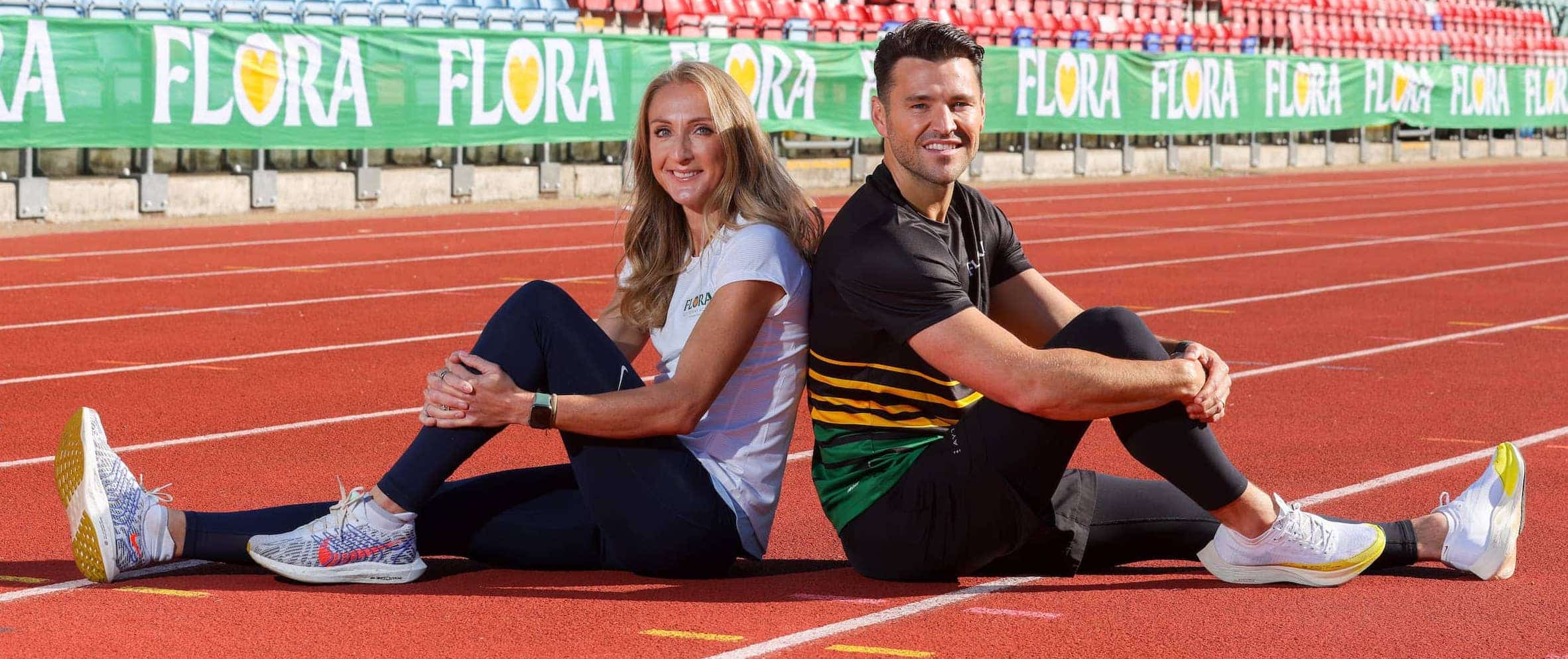 Mark wright and paula radcliffe lead marathon training session in uk’s least active town