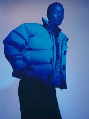Adidas model wears blue version fall:winter drop 2