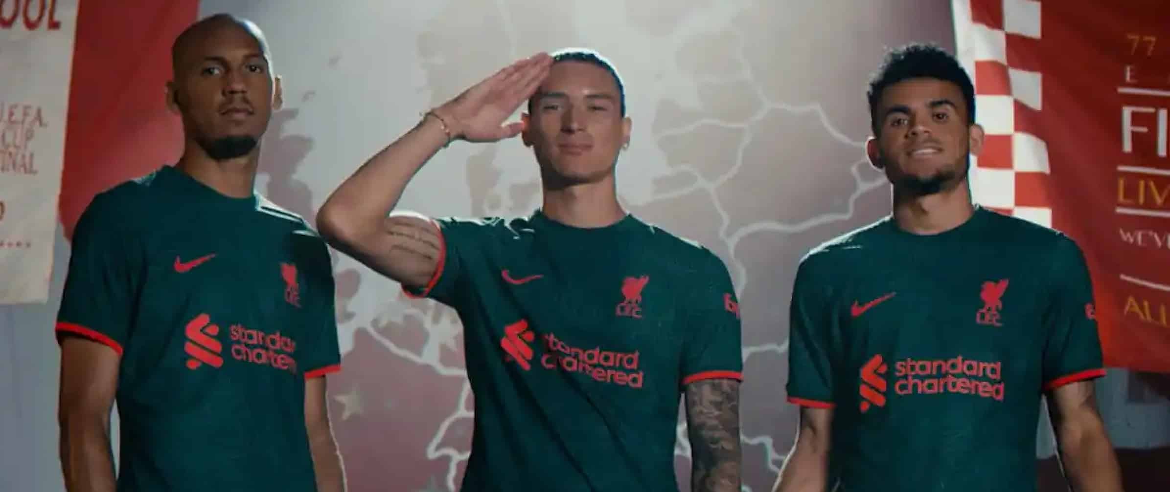 Liverpool fc unveil 22/23 third kit with a celebration of the reds incredible european support